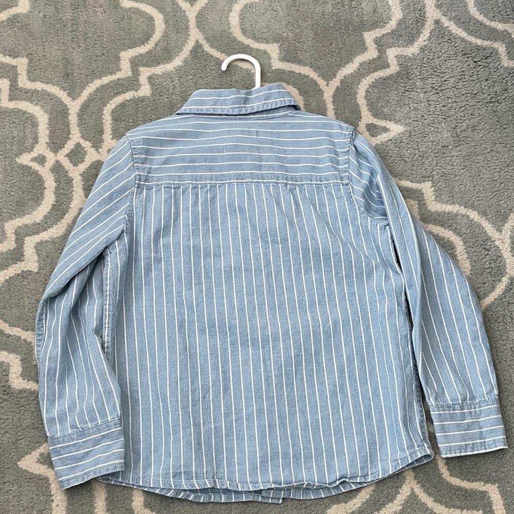 Blue Striped Button-Up Shirt